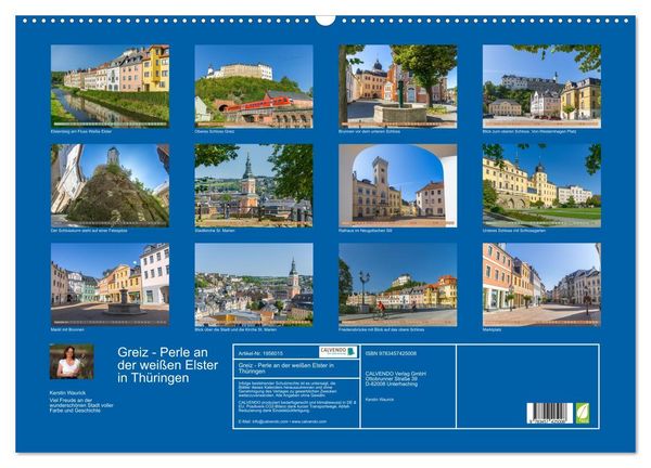 Produktbild: Greiz - Perle an der wei&szlig;en Elster in Th&uuml;ringen (Wandkalender 2026 DIN A2 quer), CALVENDO Monatskalender
