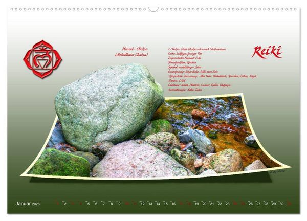 Produktbild: REIKI - Chakren und Lebensregeln (hochwertiger Premium Wandkalender 2026 DIN A2 quer), Kunstdruck in Hochglanz