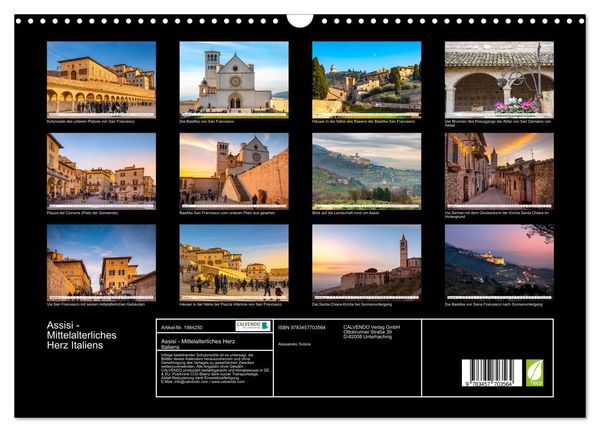 Produktbild: Assisi - Mittelalterliches Herz Italiens (Wandkalender 2026 DIN A3 quer), CALVENDO Monatskalender