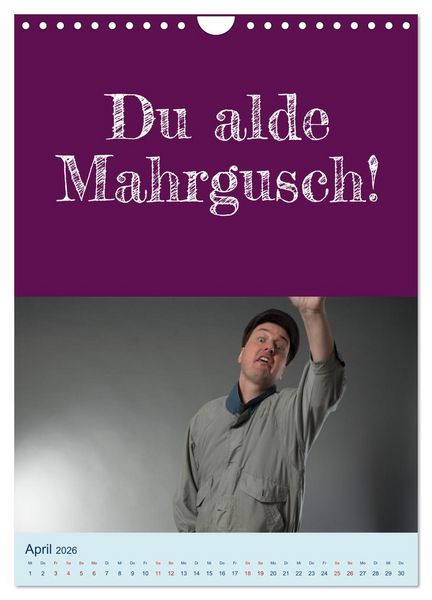 Produktbild: Erzgebirgischer Mundartkalender (Wandkalender 2026 DIN A4 hoch), CALVENDO Monatskalender