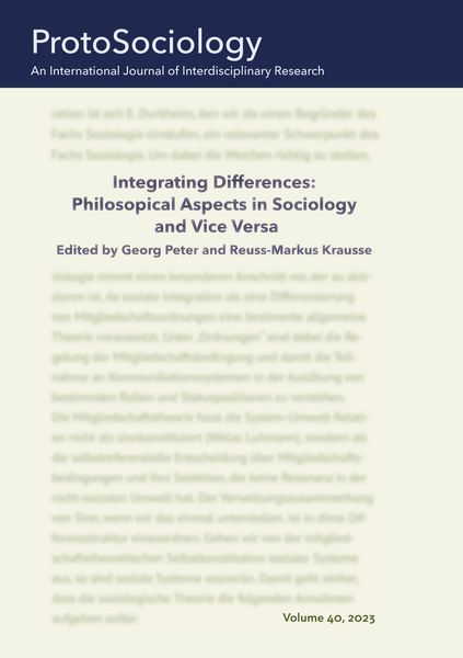 Produktbild: Integrating Differences: Philosopical Aspects in Sociology and Vice Versa