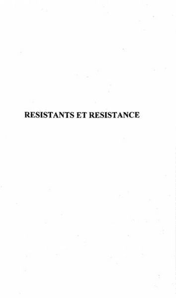 Produktbild: Resistants Et Resistance