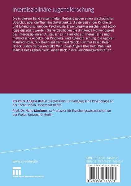 Produktbild: Interdisziplin&auml;re Jugendforschung