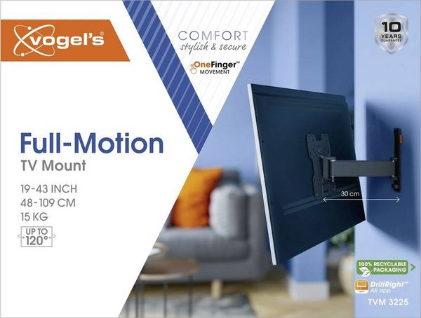 Produktbild: Vogel's TVM 3225 TV-Wandhalterung 48,3cm (19\") - 109,2cm (43\") Schwenkbar, Neigbar