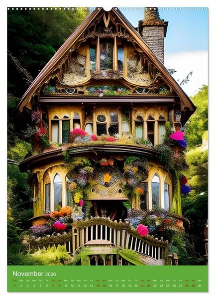 Produktbild: Tiny Fairy Havens (High Quality Premium Wall Calendar 2026 DIN A2 portrait),CALVENDO 12 Month Wall Calendar