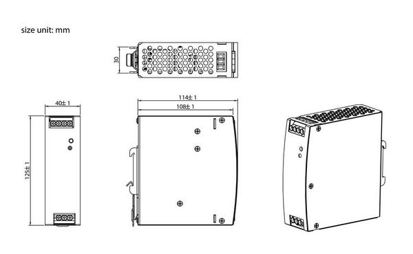 Produktbild: TRU COMPONENTS TC-13807988 Hutschienen-Netzteil (DIN-Rail) 48 V/DC 2.5 A 120 W Anzahl Ausg&auml;nge:1 x Inhalt 1 St.