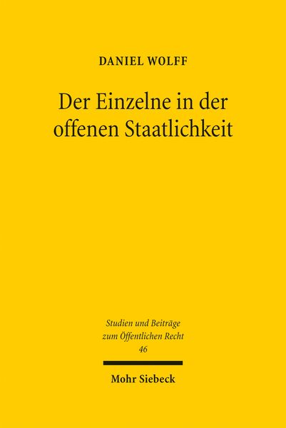 Produktbild: Der Einzelne in der offenen Staatlichkeit