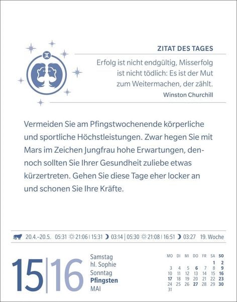 Produktbild: Zwillinge Sternzeichenkalender 2027 - Tagesabrei&szlig;kalender - Ihr Horoskop f&uuml;r jeden Tag
