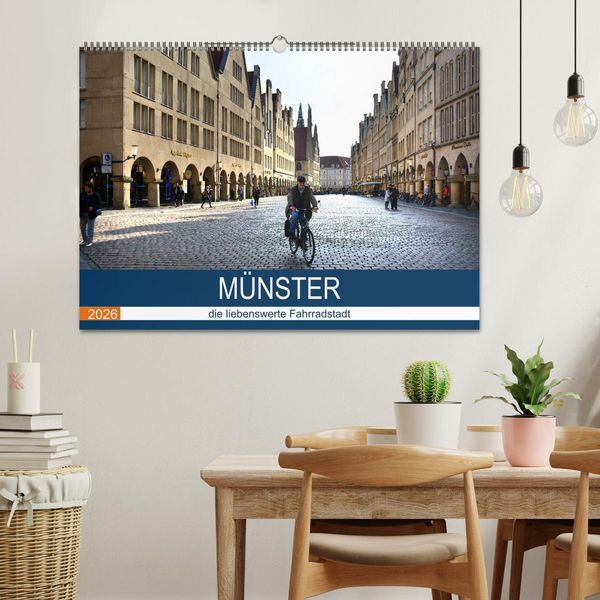 Produktbild: M&uuml;nster - die liebenswerte Fahrradstadt (Wandkalender 2026 DIN A2 quer), CALVENDO Monatskalender