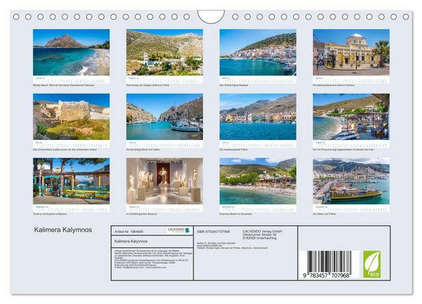 Produktbild: Kalimera Kalymnos (Wandkalender 2026 DIN A4 quer), CALVENDO Monatskalender
