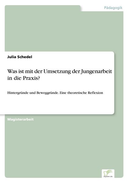 Was ist mit der Umsetzung der Jungenarbeit in die Praxis?, Taschenbuch von Julia Schedel, GRIN, 9783836600217