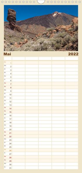 Produktbild: Familienplaner Teneriffa - Inmitten des Atlantischen Archipels (Wandkalender 2022 , 21 cm x 45 cm, hoch)