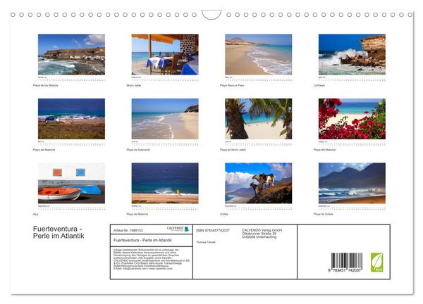 Produktbild: Fuerteventura - Perle im Atlantik (Wandkalender 2026 DIN A3 quer), CALVENDO Monatskalender