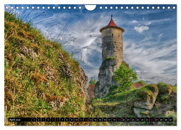 Produktbild: Unterwegs auf der fr&auml;nkischen Burgenstra&szlig;e (Wandkalender 2026 DIN A4 quer), CALVENDO Monatskalender
