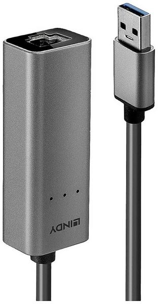 Produktbild: LINDY Netzwerkadapter 2.5 GBit/s USB-A (USB 3.2 Gen 1), Gigabit-LAN (1/2.5 Gbit/s), RJ45