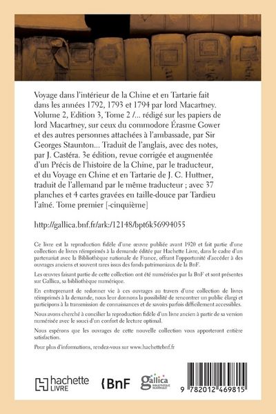 Produktbild: Voyage dans l'int&eacute;rieur de la Chine et en Tartarie fait dans les ann&eacute;es 1792, 1793 et 1794,Tome 2