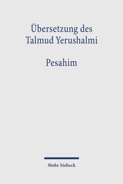 Produktbild: &Uuml;bersetzung des Talmud Yerushalmi