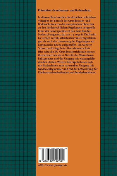 Produktbild: Pr&auml;ventiver Grundwasser- und Bodenschutz