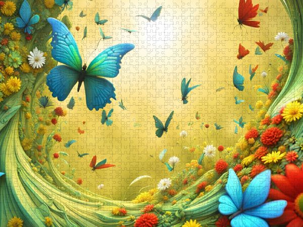 Produktbild: CALVENDO Puzzle Ein Motiv aus dem Kalender Vier Jahreszeiten Fraktale | 2000 Teile Lege-Gr&ouml;&szlig;e 90x67cm Foto-Puzzle f&uuml;r gl&uuml;ckliche Stunden
