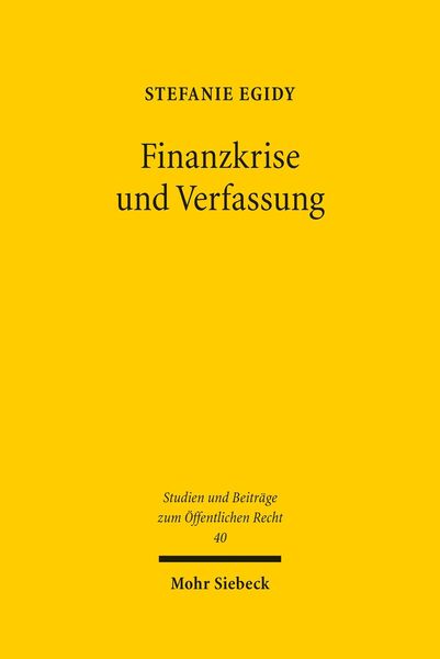 Produktbild: Finanzkrise und Verfassung