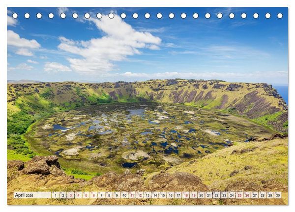 Produktbild: Die Osterinsel &ndash; Mythen, Moai und wilde Sch&ouml;nheit (Tischkalender 2026 DIN A5 quer), CALVENDO Monatskalender
