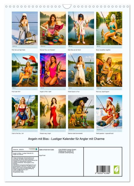 Produktbild: Angeln mit Biss - Lustiger Kalender f&uuml;r Angler mit Charme (Wandkalender 2026 DIN A3 hoch), CALVENDO Monatskalender