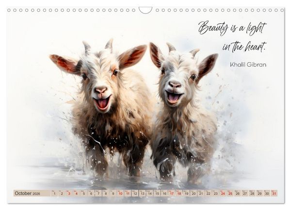 Produktbild: MOTIVATION Sayings with cute animal cubs (Wall Calendar 2026 DIN A3 landscape), CALVENDO 12 Month Wall Calendar