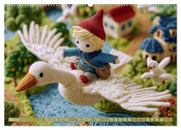 Produktbild: Amigurumi Erz&auml;hlzauber. Fantastische Geschichten als H&auml;kelkunst inszeniert (hochwertiger Premium Wandkalender 2026 DIN A2 quer), Kunstdruck in Hochglanz