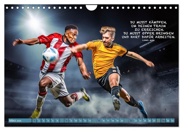 Produktbild: Fu&szlig;ball und tolle Spr&uuml;che (Wandkalender 2026 DIN A4 quer), CALVENDO Monatskalender