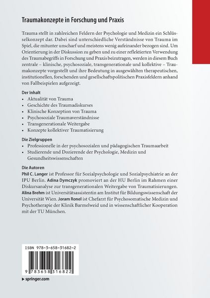 Produktbild: Traumakonzepte in Forschung und Praxis