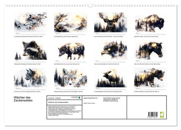 Produktbild: W&auml;chter des Zauberwaldes (Wandkalender 2026 DIN A2 quer), CALVENDO Monatskalender