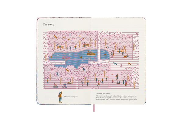 Produktbild: Moleskine Notizbuch Sammlerbox - Sakura, Large/A5, Liniert, Stoffeinband