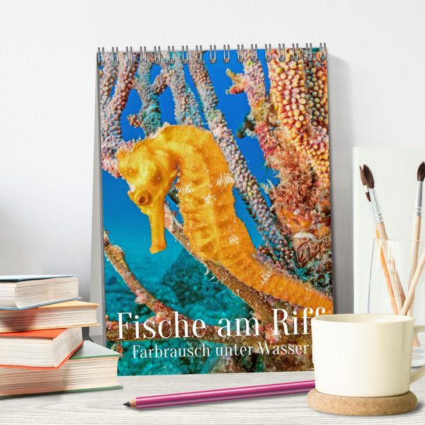 Produktbild: Farbrausch unter Wasser: Fische am Riff (Tischkalender 2026 DIN A5 hoch), CALVENDO Monatskalender