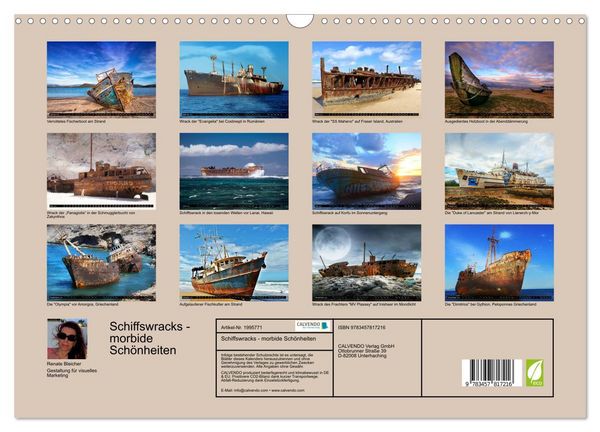 Produktbild: Schiffswracks - morbide Sch&ouml;nheiten (Wandkalender 2026 DIN A3 quer), CALVENDO Monatskalender