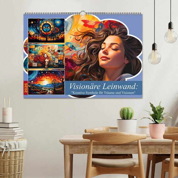 Produktbild: Vision&auml;re Leinwand: Kreative Symbole f&uuml;r Tr&auml;ume und Visionen (Wandkalender 2026 DIN A2 quer), CALVENDO Monatskalender
