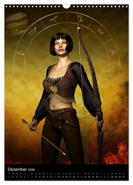 Produktbild: Unter Sternen geboren - Fantasy Tierkreis im Zeichen der Frau (Wandkalender 2026 DIN A3 hoch), CALVENDO Monatskalender