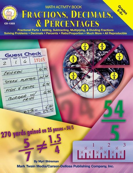 Produktbild: Fractions, Decimals, & Percentages, Grades 5 - 8