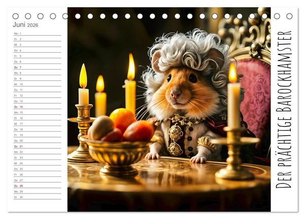 Produktbild: History Hamster - Die Geschichte der Welt in 12 Nagerbildern (Tischkalender 2026 DIN A5 quer), CALVENDO Monatskalender