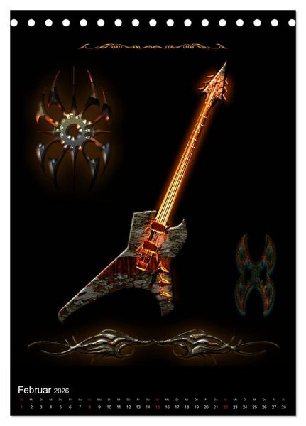 Produktbild: Heroische Gitarren (Tischkalender 2026 DIN A5 hoch), CALVENDO Monatskalender
