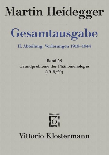 Produktbild: Grundprobleme der Ph&auml;nomenologie (Wintersemester 1919/20)