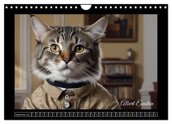 Produktbild: Katzen der Ber&uuml;hmtheiten - Ein Jahr voller ikonischer Schnurrhaare (Wandkalender 2026 DIN A4 quer), CALVENDO Monatskalender