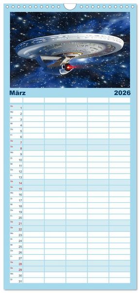 Produktbild: Familienplaner 2026 - Sternenreisen - Ein kosmischer Kalender mit 5 Spalten (Wandkalender, 21 x 45 cm) CALVENDO
