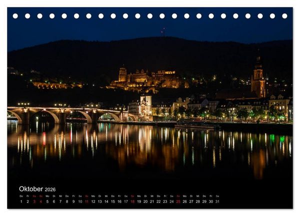 Produktbild: Heidelberger Stadtansichten (Tischkalender 2026 DIN A5 quer), CALVENDO Monatskalender