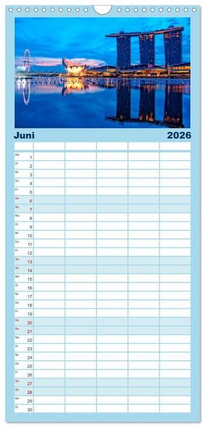 Produktbild: Familienplaner 2026 - Die 12 meistbesuchten St&auml;dte der Welt mit 5 Spalten (Wandkalender, 21 x 45 cm) CALVENDO