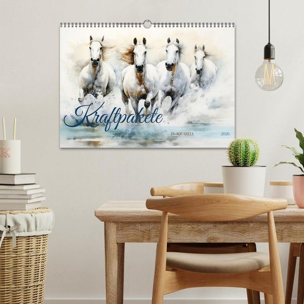 Produktbild: Kraftpakete in Aquarell (Wandkalender 2026 DIN A3 quer), CALVENDO Monatskalender