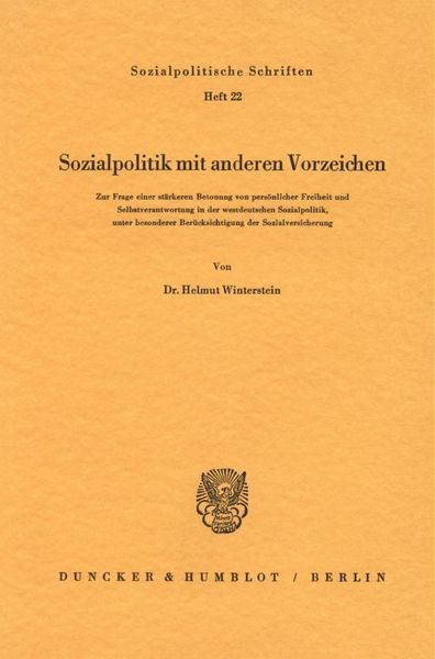 Produktbild: Sozialpolitik mit anderen Vorzeichen.