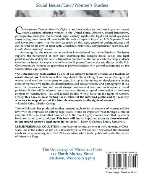 Produktbild: Contemporary Cases in Women's Rights