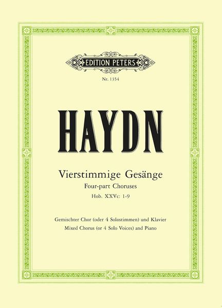 Produktbild: Haydn, J: Four-Part Songs for Mixed Choir (or Solo Voices) a