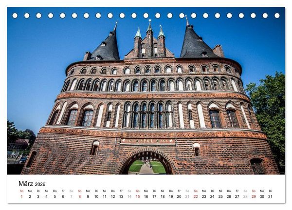 Produktbild: L&uuml;beck - Das Tor zur Ostsee (Tischkalender 2026 DIN A5 quer), CALVENDO Monatskalender