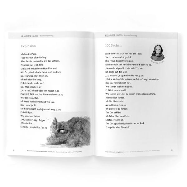 Produktbild: Krummer Hund &ndash; Juliane Pickel &ndash; Materialien f&uuml;r inklusive Lekt&uuml;rearbeit mit Aufgaben &ndash; Lehrerheft